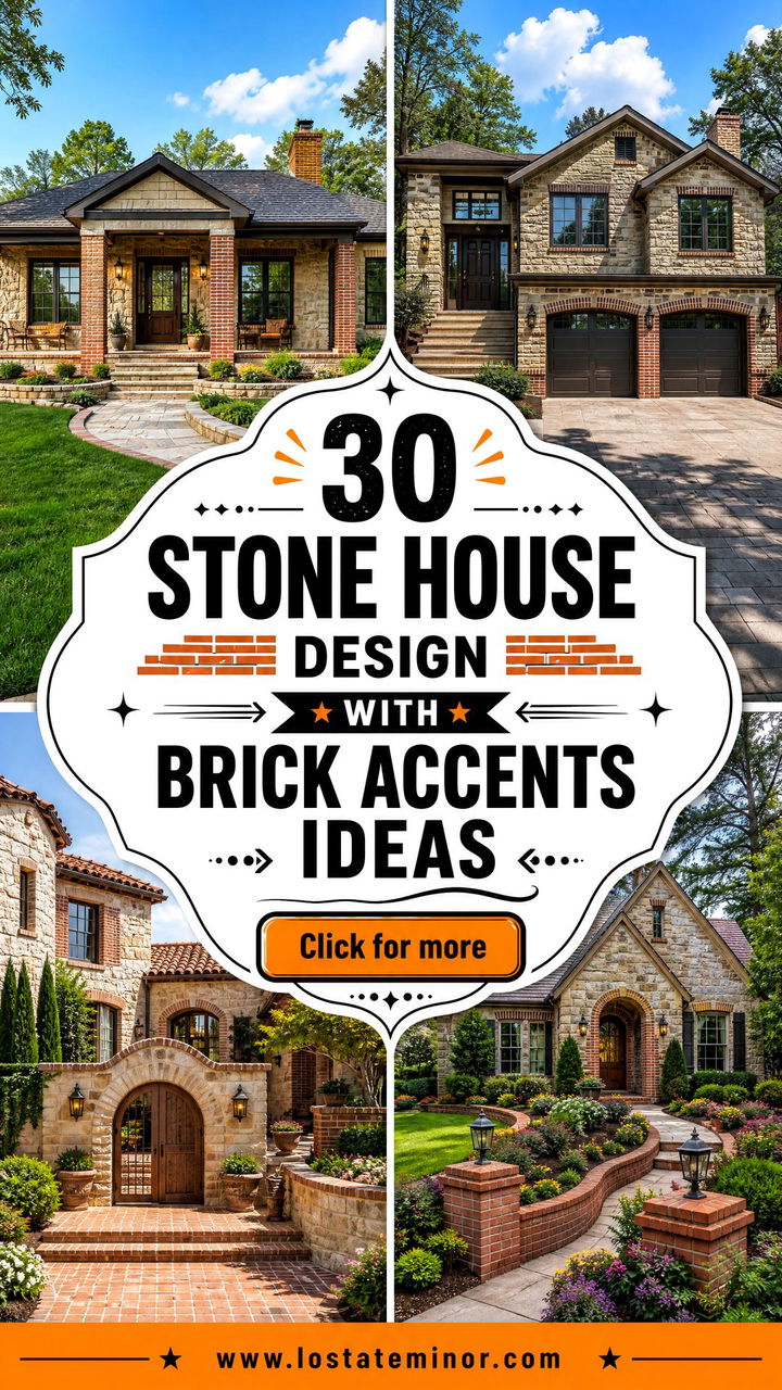 30 Stone House Design With Brick Accents Ideas for Curb Appeal - 30 Stone House Design With Brick Accents Ideas for Curb Appeal