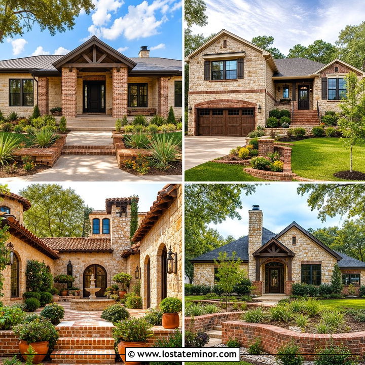30 Stone House Design With Brick Accents Ideas for Curb Appeal