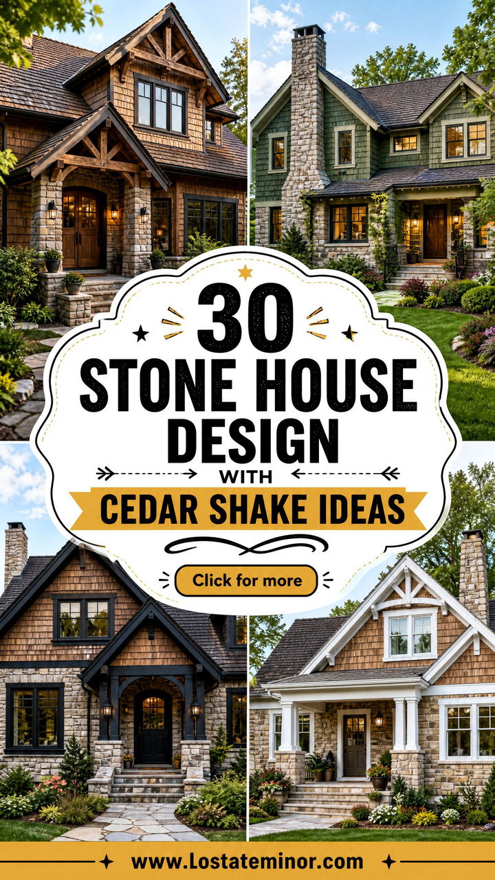 30 Stone House Design With Cedar Shake Ideas for Rustic Warmth - 30 Stone House Design With Cedar Shake Ideas for Rustic Warmth