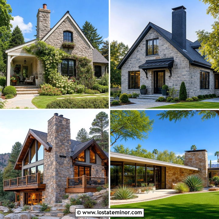 30 Stone House Design With Chimney Ideas for Classic Charm