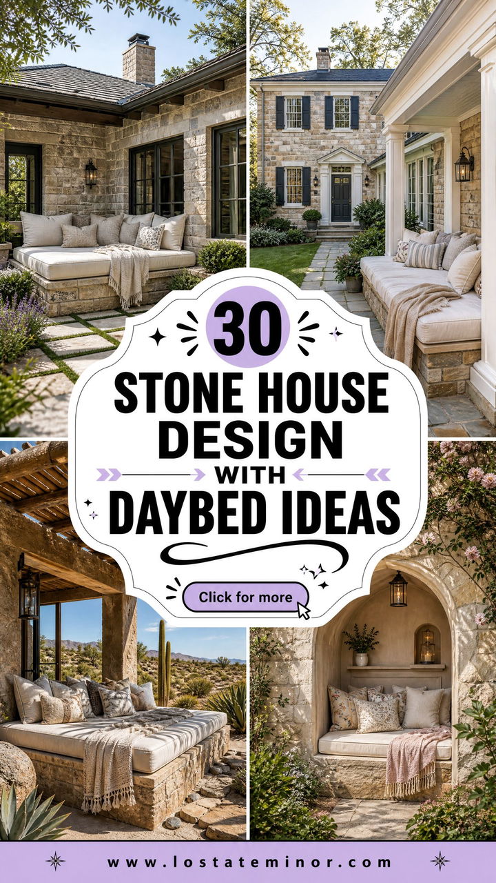 30 Stone House Design With Daybed Ideas for Cozy Retreats - 30 Stone House Design With Daybed Ideas for Cozy Retreats