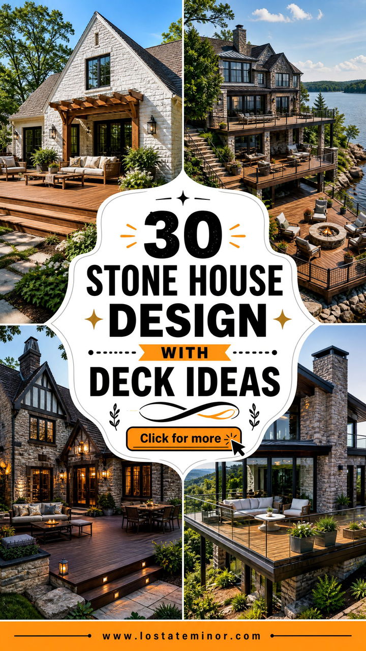 30 Stone House Design With Deck Ideas for Stylish Outdoor Living - 30 Stone House Design With Deck Ideas for Stylish Outdoor Living