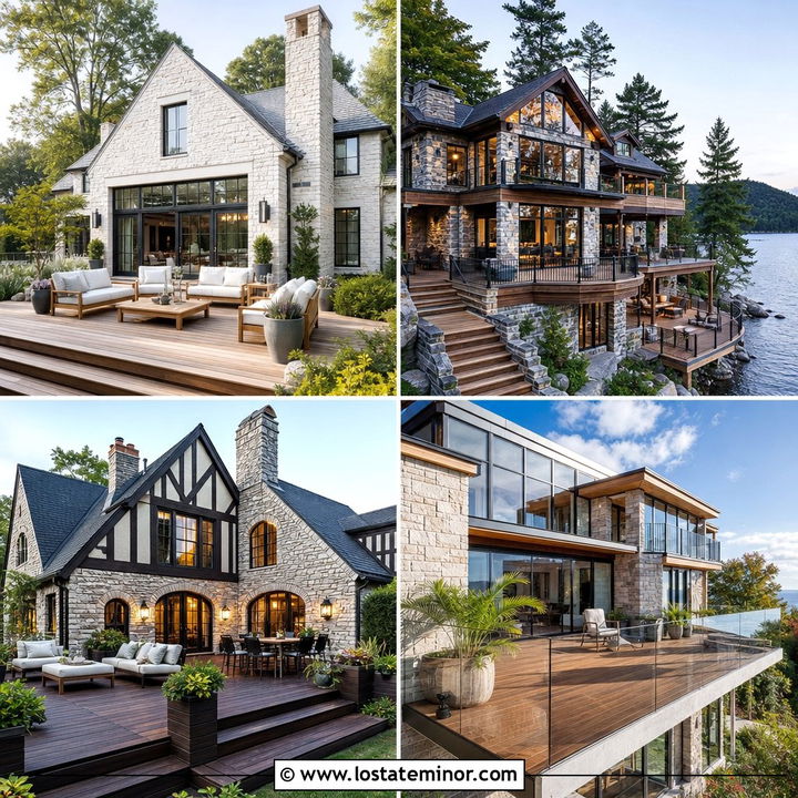 30 Stone House Design With Deck Ideas for Stylish Outdoor Living