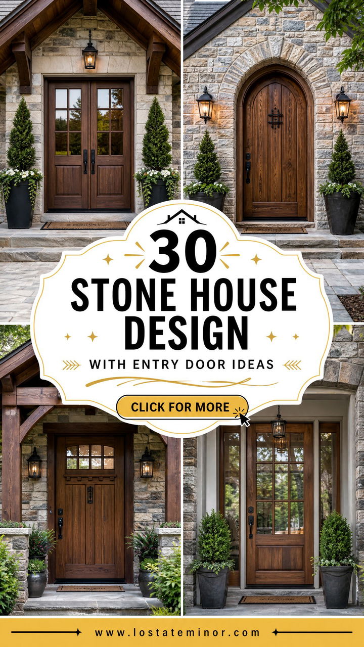 30 Stone House Design With Entry Door Ideas for Added Curb Appeal - 30 Stone House Design With Entry Door Ideas for Added Curb Appeal