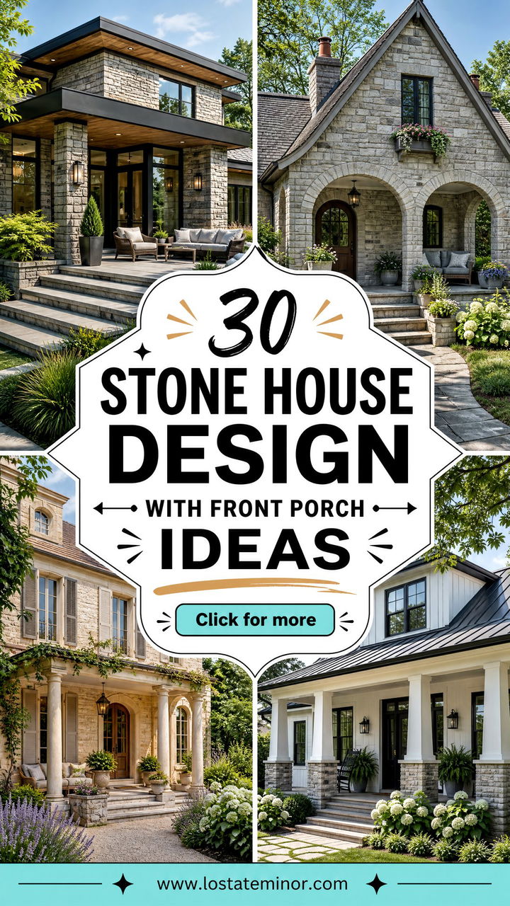 30 Stone House Design With Front Porch Ideas for Cozy Curb Appeal - 30 Stone House Design With Front Porch Ideas for Cozy Curb Appeal