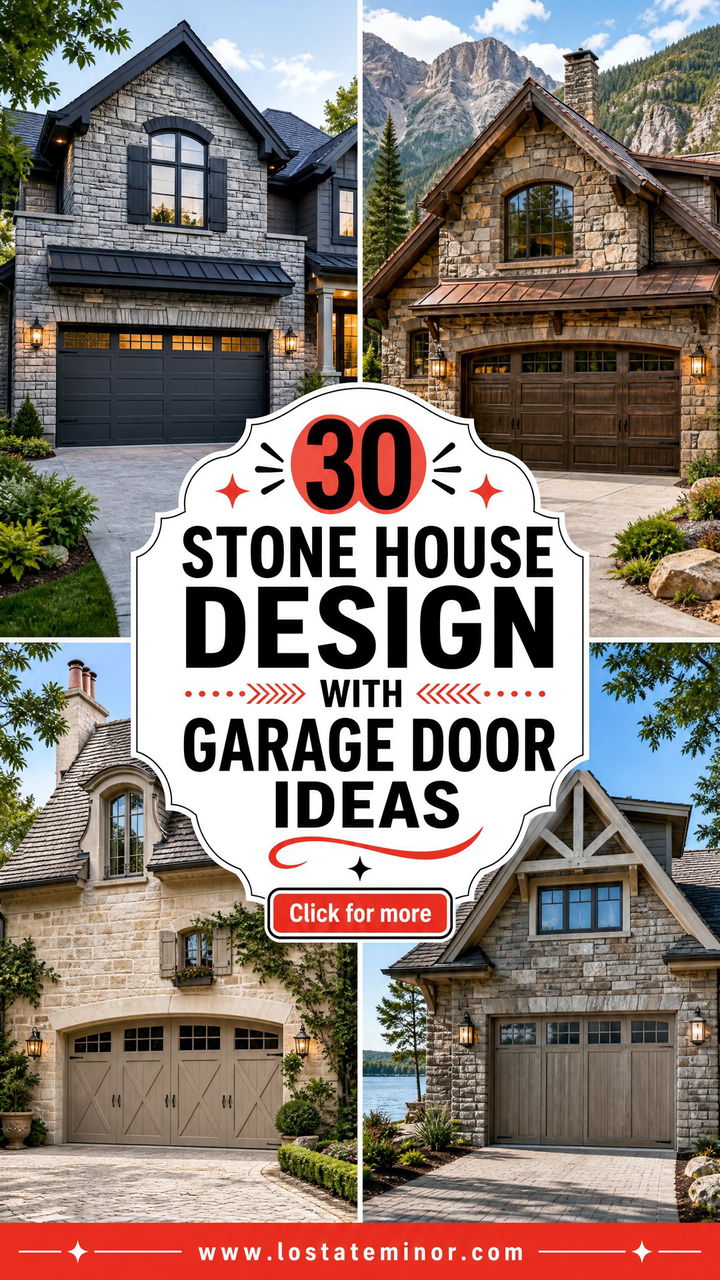 30 Stone House Design With Garage Door Ideas for a Fresh Look - 30 Stone House Design With Garage Door Ideas for a Fresh Look