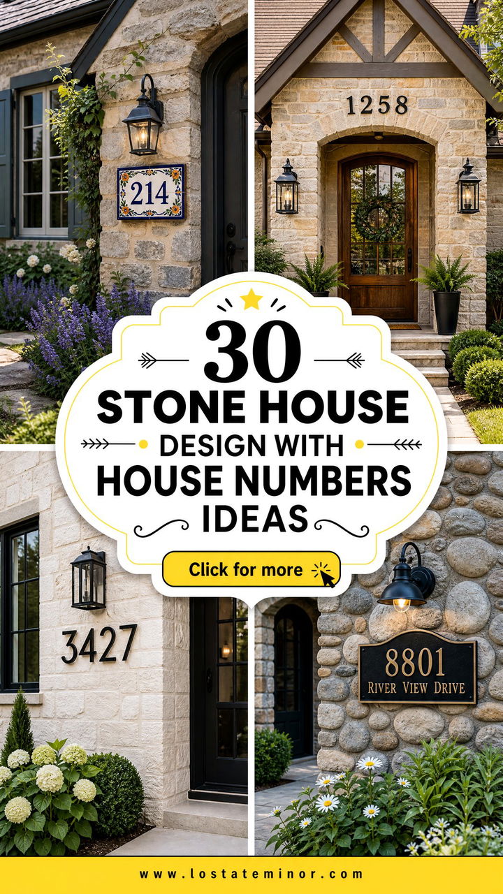 30 Stone House Design With House Numbers Ideas for Easy Style - 30 Stone House Design With House Numbers Ideas for Easy Style