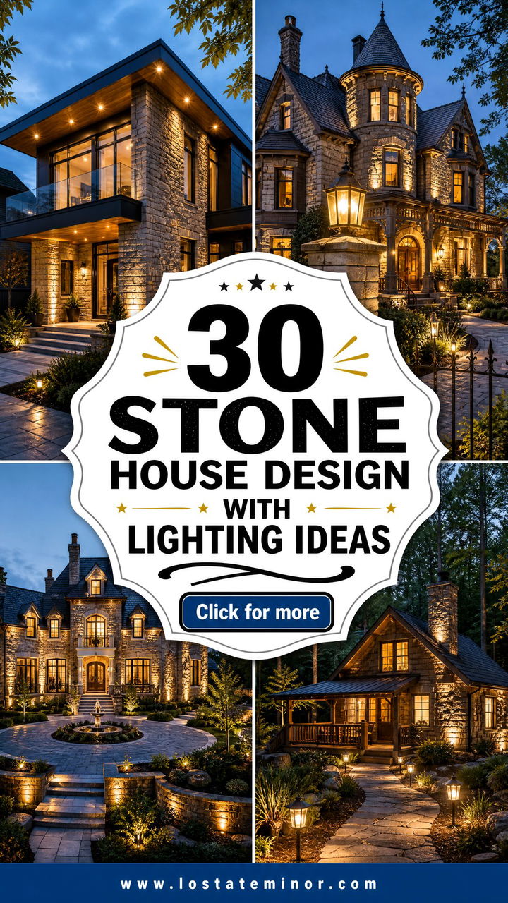 30 Stone House Design With Lighting Ideas for a Welcoming Glow - 30 Stone House Design With Lighting Ideas for a Welcoming Glow