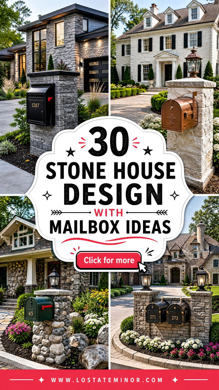 30 Stone House Design With Mailbox Ideas for Standout Curb Appeal - 30 Stone House Design With Mailbox Ideas for Standout Curb Appeal