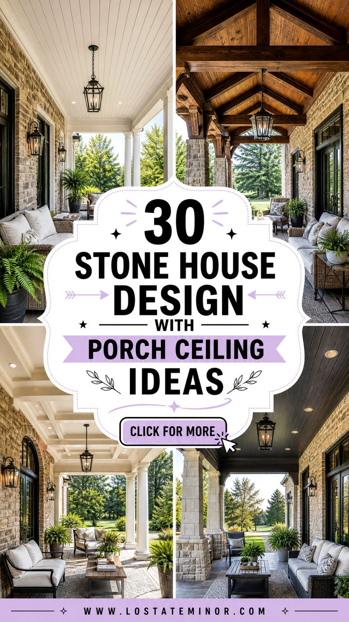 30 Stone House Design With Porch Ceiling Ideas for Elevated Style - 30 Stone House Design With Porch Ceiling Ideas for Elevated Style