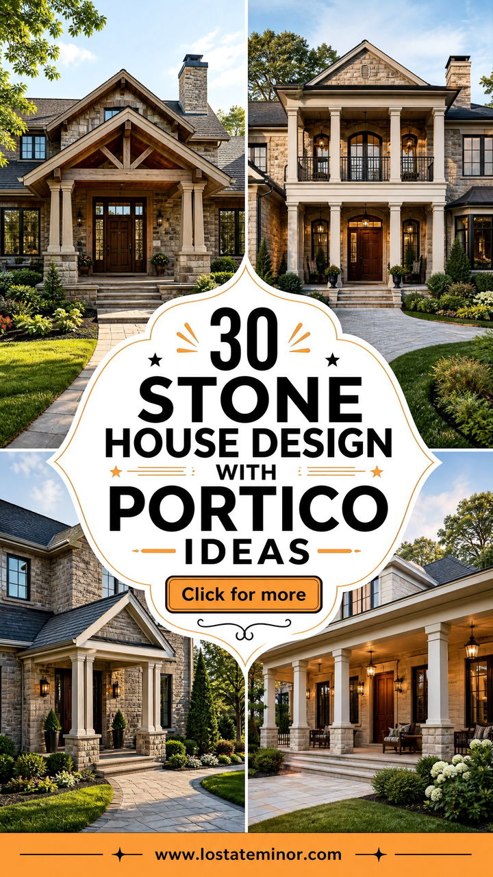30 Stone House Design With Portico Ideas for a Grand Entrance - 30 Stone House Design With Portico Ideas for a Grand Entrance