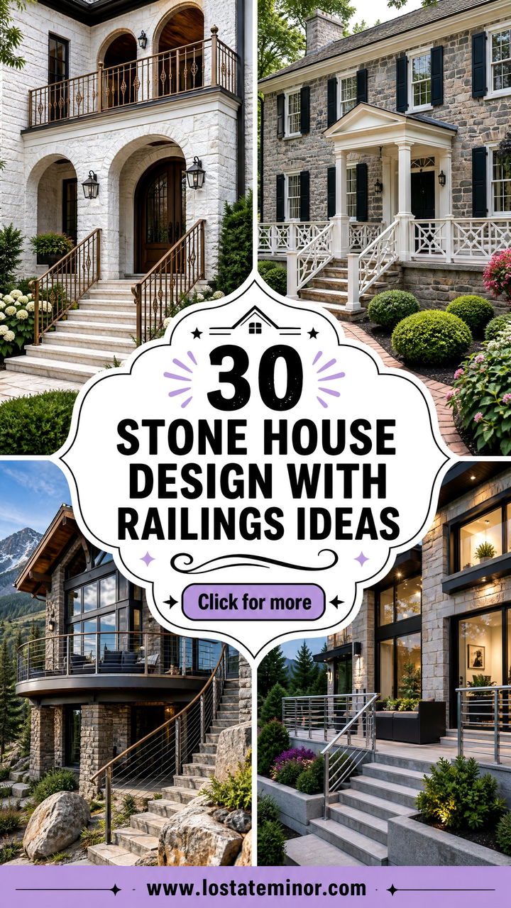 30 Stone House Design With Railings Ideas for Classic Curb Appeal - 30 Stone House Design With Railings Ideas for Classic Curb Appeal