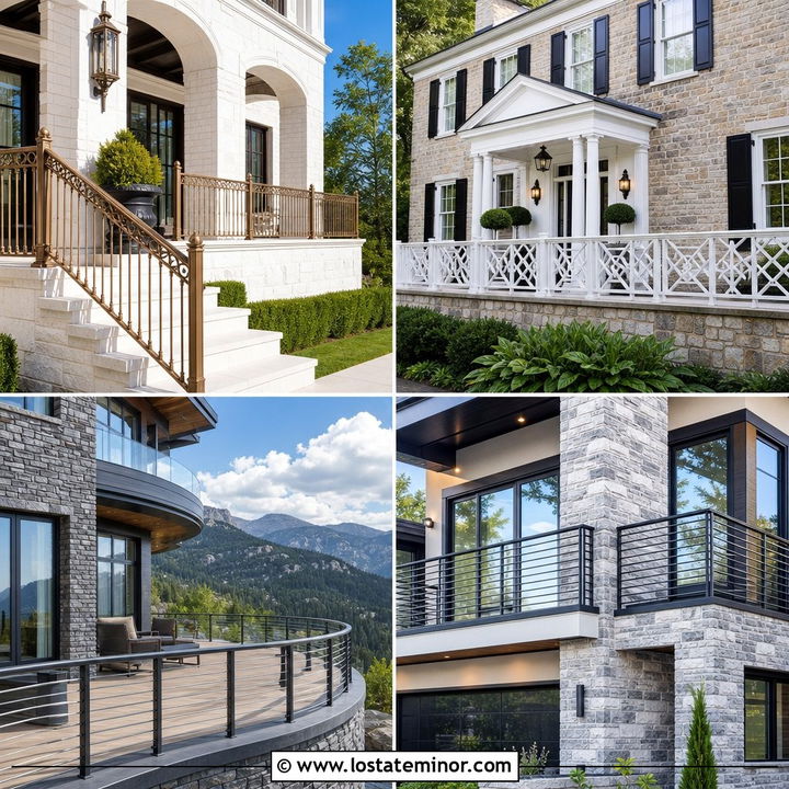 30 Stone House Design With Railings Ideas for Classic Curb Appeal