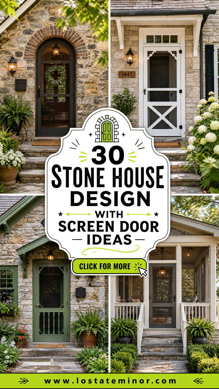 30 Stone House Design With Screen Door Ideas Fresh Entry Looks - 30 Stone House Design With Screen Door Ideas: Fresh Entry Looks