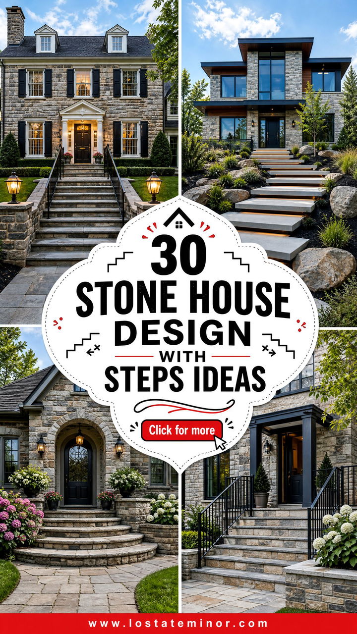 30 Stone House Design With Steps Ideas Welcoming Entry Looks - 30 Stone House Design With Steps Ideas: Welcoming Entry Looks