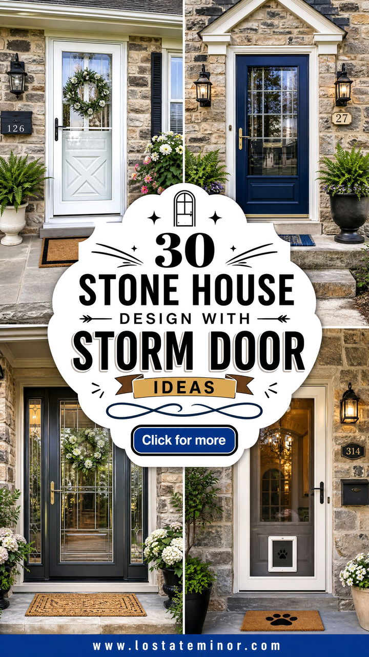 30 Stone House Design With Storm Door Ideas Safer Entry Style - 30 Stone House Design With Storm Door Ideas: Safer Entry Style