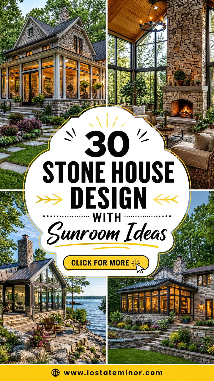 30 Stone House Design With Sunroom Ideas Bright Retreats - 30 Stone House Design With Sunroom Ideas: Bright Retreats