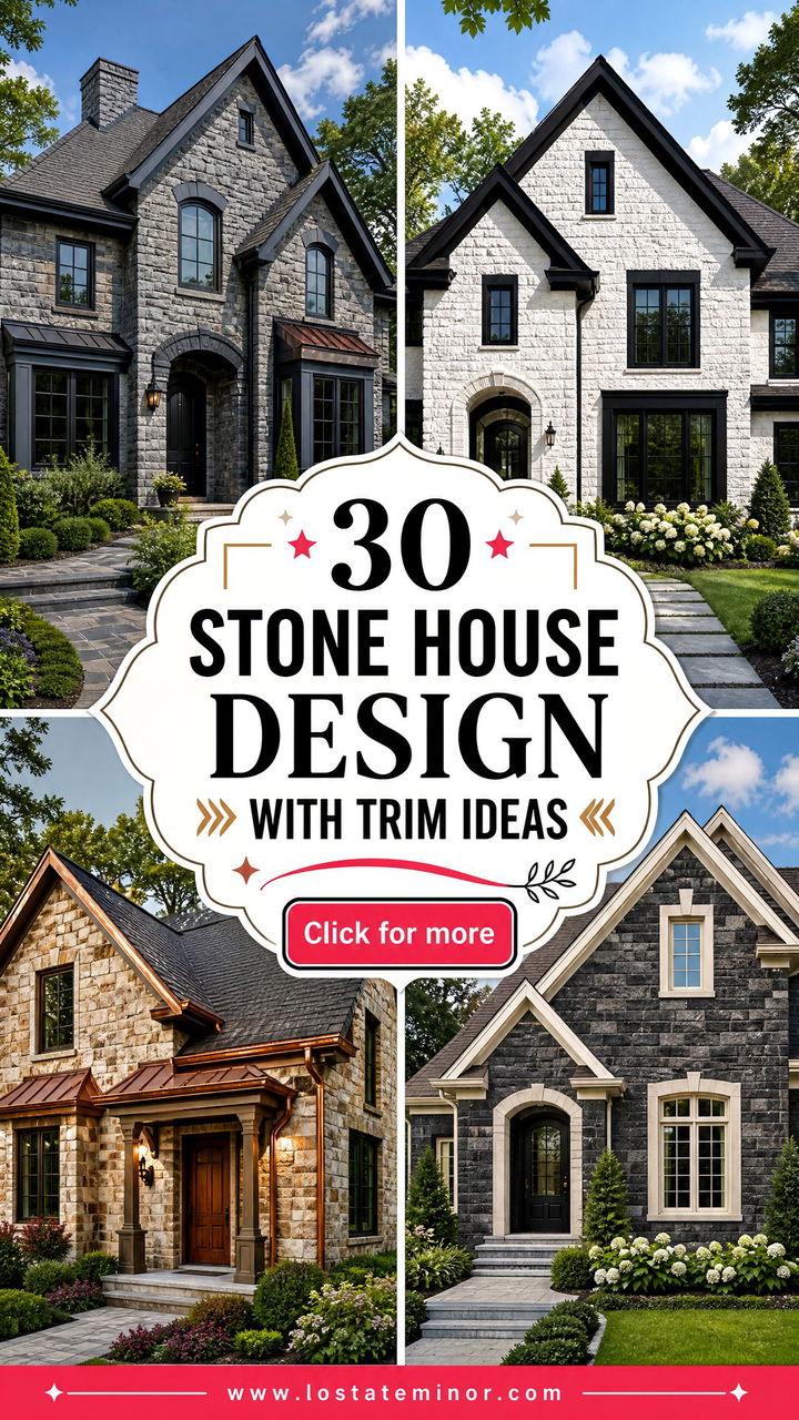30 Stone House Design With Trim Ideas Polished Curb Appeal - 30 Stone House Design With Trim Ideas: Polished Curb Appeal