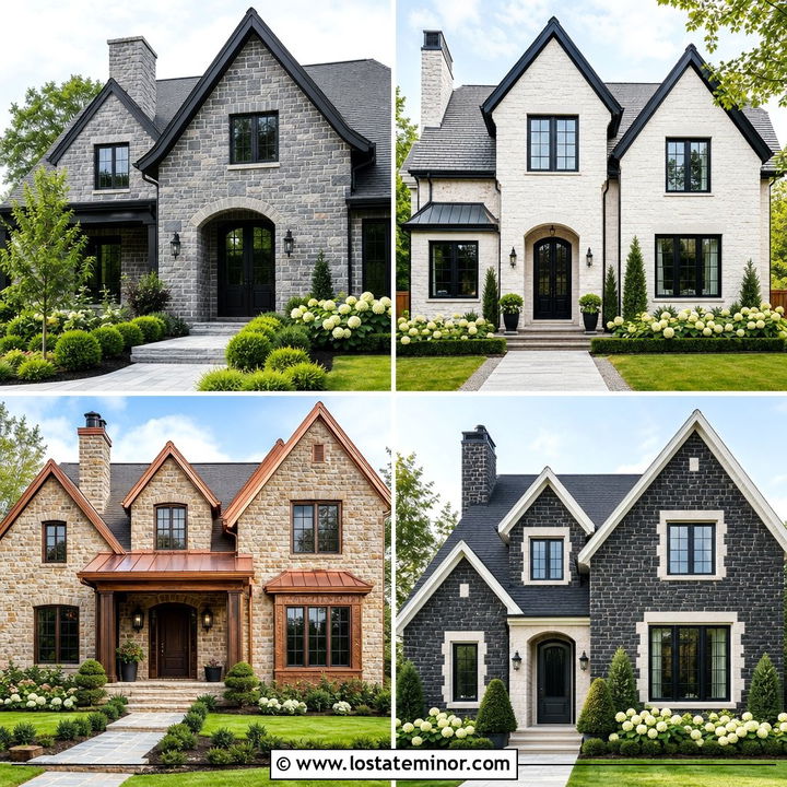 30 Stone House Design With Trim Ideas: Polished Curb Appeal