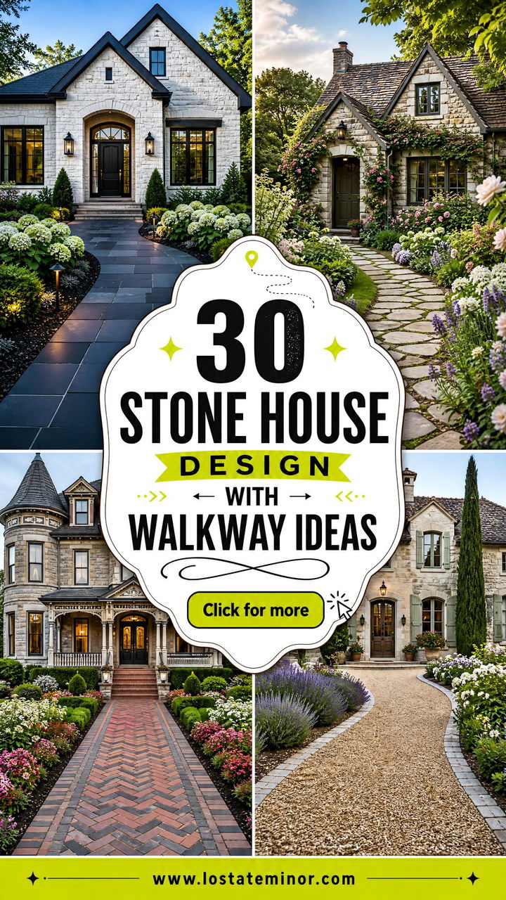 30 Stone House Design With Walkway Ideas Welcoming Curb Appeal - 30 Stone House Design With Walkway Ideas: Welcoming Curb Appeal