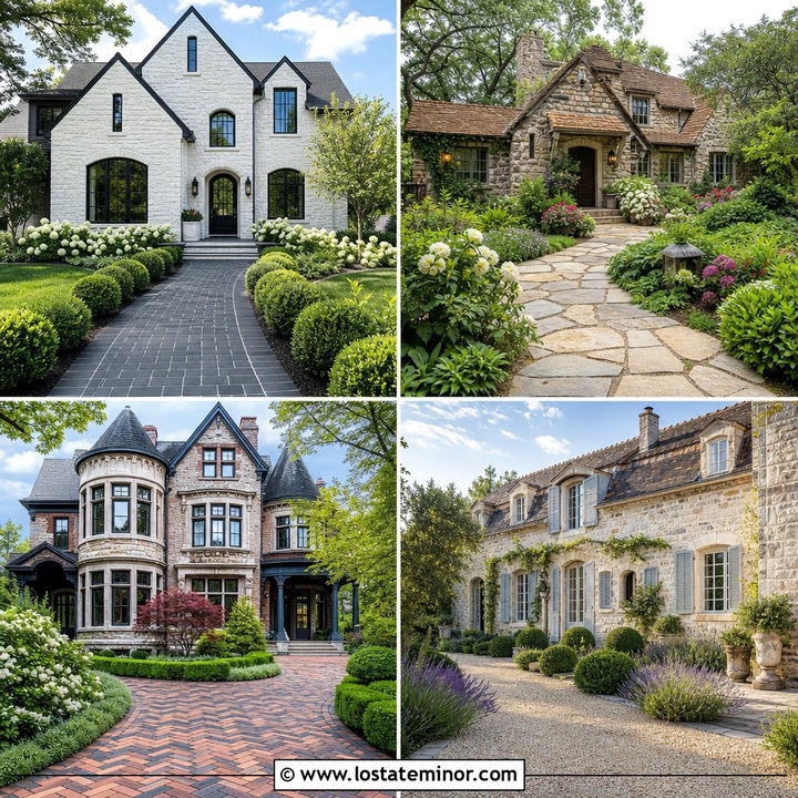 30 Stone House Design With Walkway Ideas: Welcoming Curb Appeal
