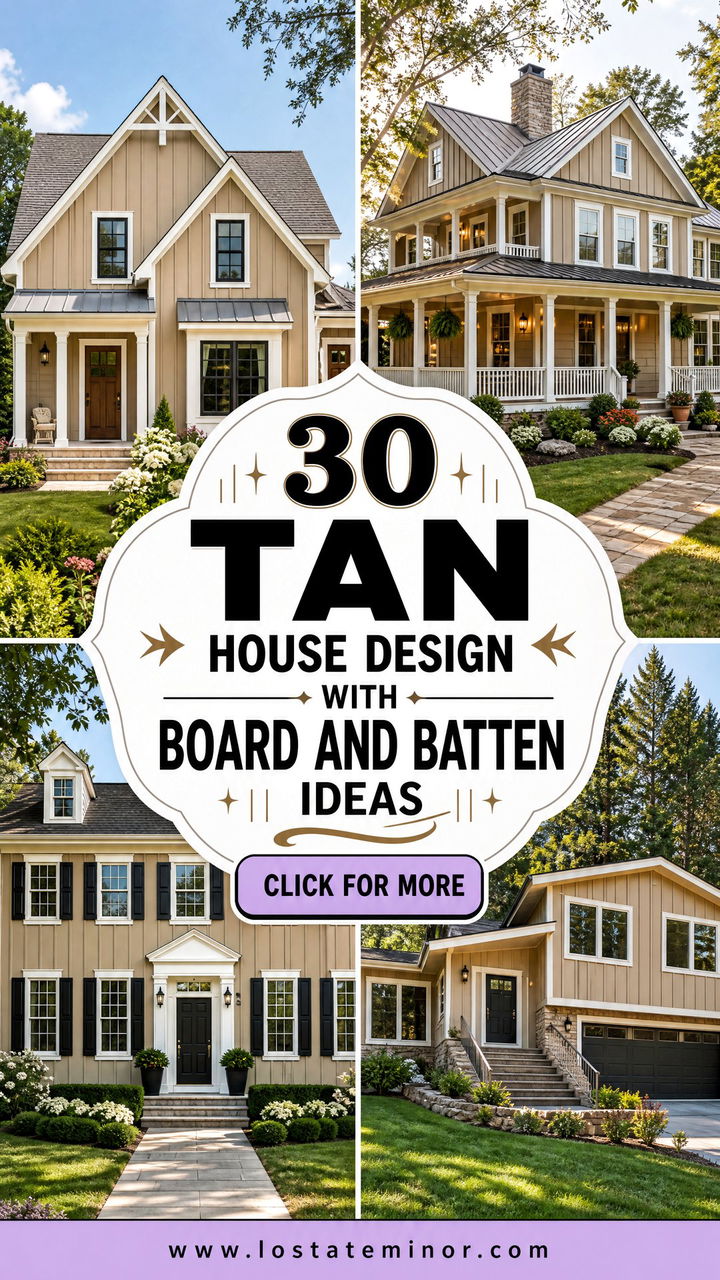 30 Tan House Design With Board and Batten Ideas Modern Farmhouse - 30 Tan House Design With Board and Batten Ideas: Modern Farmhouse