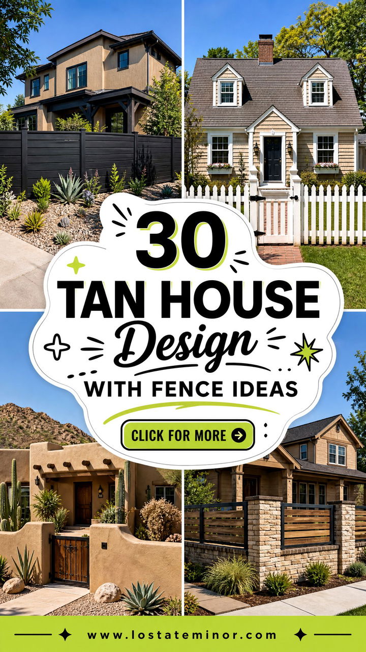 30 Tan House Design With Fence Ideas Stylish Curb Appeal - 30 Tan House Design With Fence Ideas: Stylish Curb Appeal