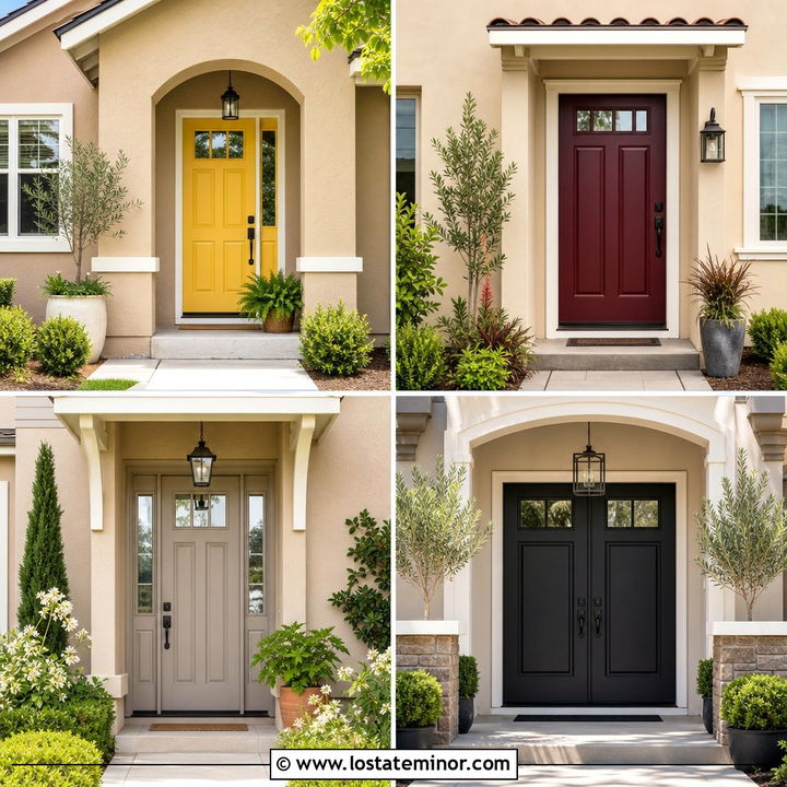 30 Tan House Design With Front Door Ideas Inviting Entry Style
