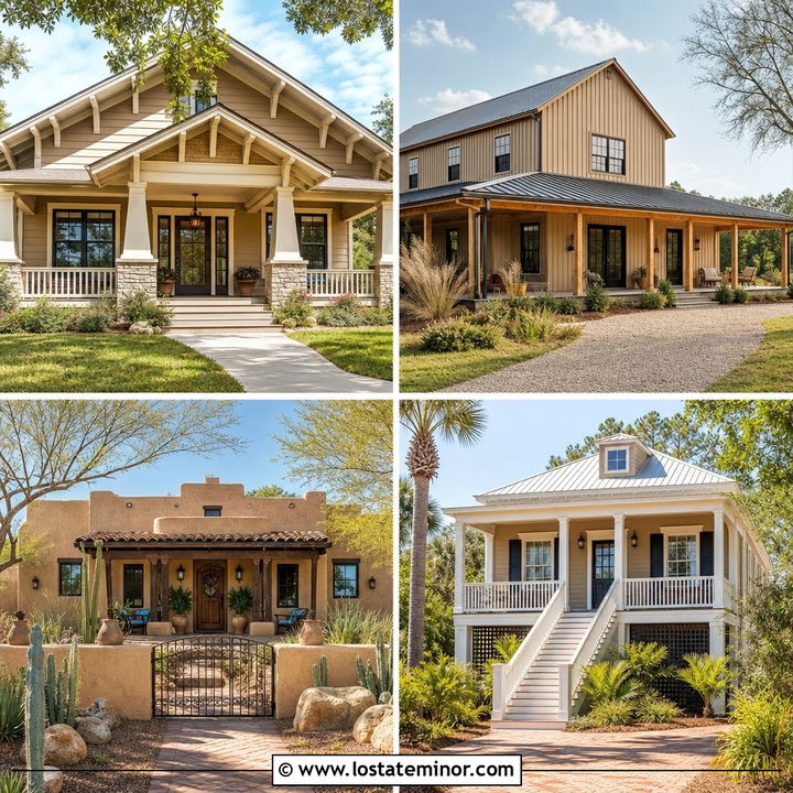 30 Tan House Design With Front Porch Ideas: Cozy Curb Appeal