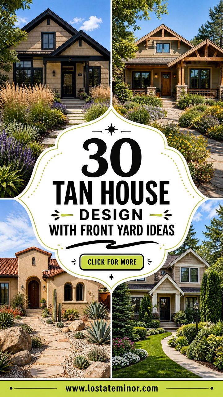 30 Tan House Design With Front Yard Ideas Fresh Curb Appeal - 30 Tan House Design With Front Yard Ideas: Fresh Curb Appeal