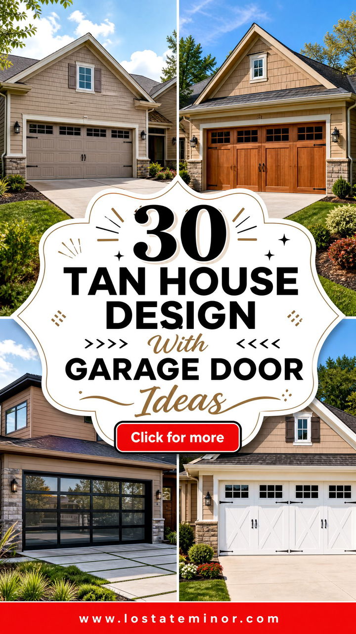 30 Tan House Design With Garage Door Ideas Polished Curb Appeal - 30 Tan House Design With Garage Door Ideas: Polished Curb Appeal