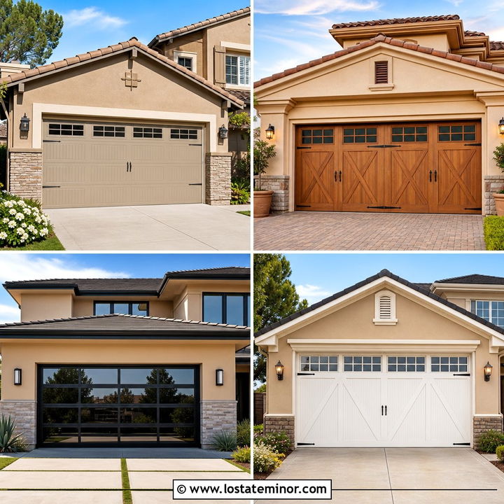 30 Tan House Design With Garage Door Ideas: Polished Curb Appeal