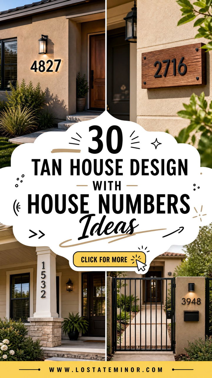 30 Tan House Design With House Numbers Ideas Curb Appeal Tips - 30 Tan House Design With House Numbers Ideas: Curb Appeal Tips