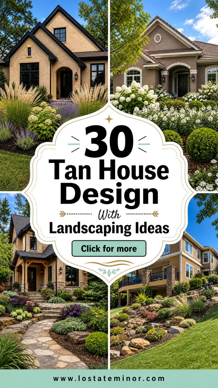 30 Tan House Design With Landscaping Ideas Fresh Curb Appeal - 30 Tan House Design With Landscaping Ideas: Fresh Curb Appeal