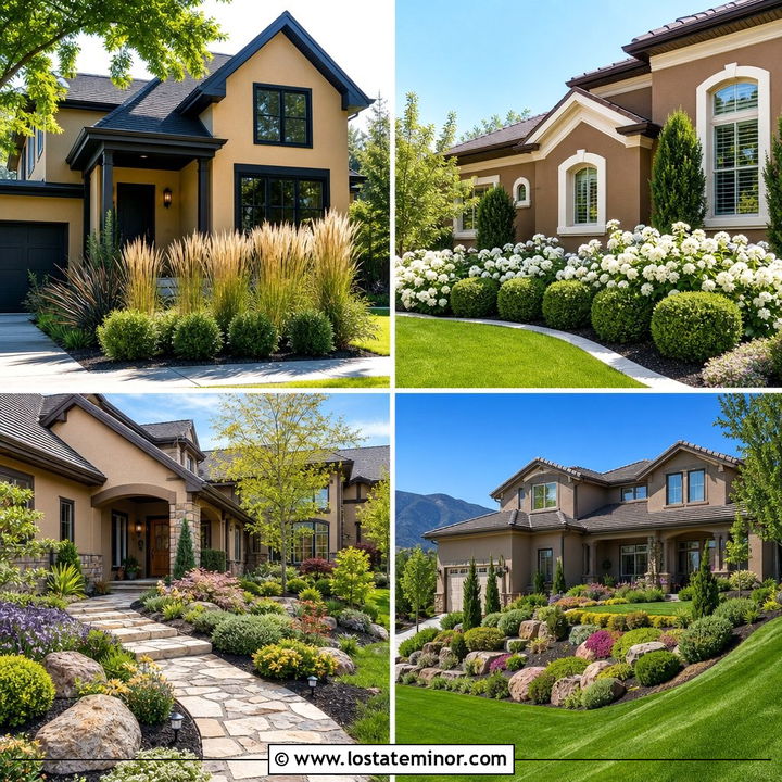 30 Tan House Design With Landscaping Ideas: Fresh Curb Appeal