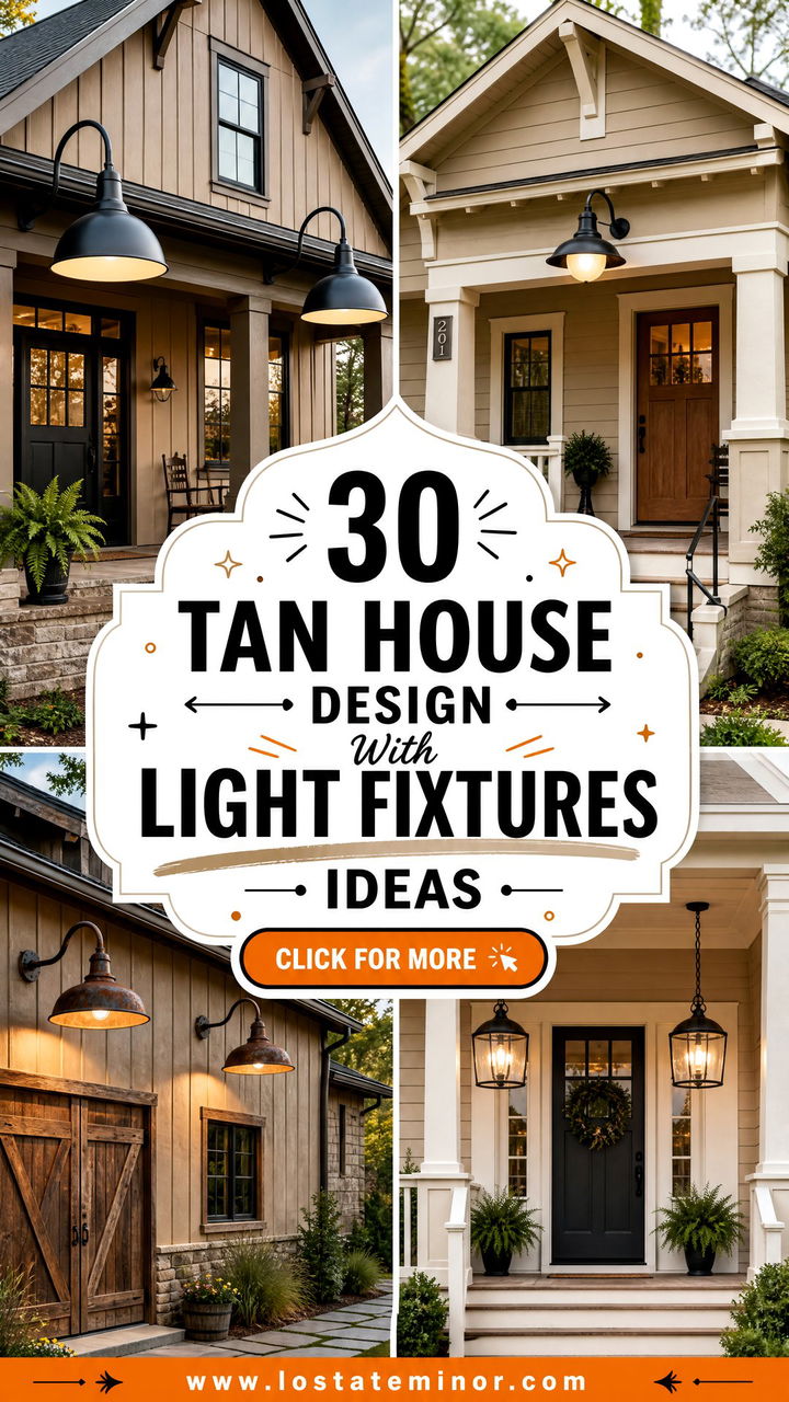 30 Tan House Design With Light Fixtures Ideas Bright Curb Appeal - 30 Tan House Design With Light Fixtures Ideas: Bright Curb Appeal