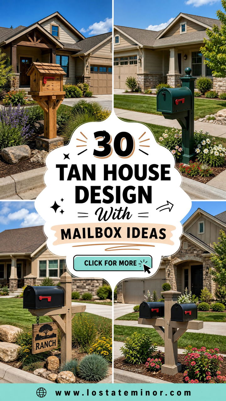 30 Tan House Design With Mailbox Ideas Easy Curb Appeal - 30 Tan House Design With Mailbox Ideas: Easy Curb Appeal
