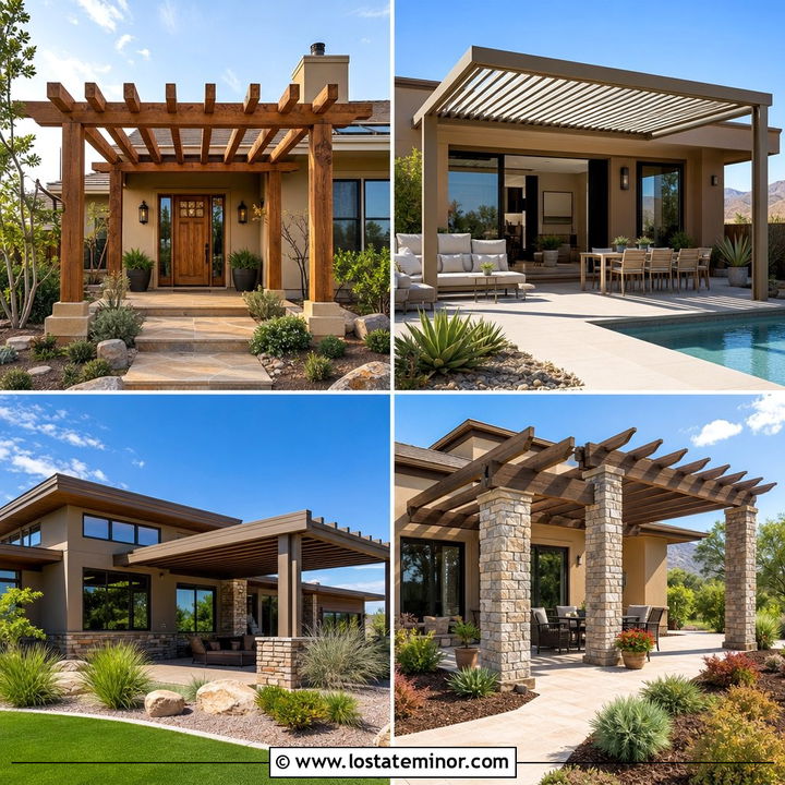 30 Tan House Design With Pergola Ideas for Cozy Outdoor Living