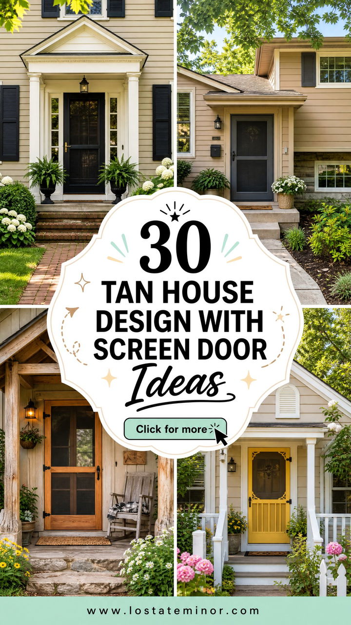 30 Tan House Design With Screen Door Ideas for Breezy Entryways - 30 Tan House Design With Screen Door Ideas for Breezy Entryways