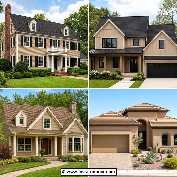 30 Tan House Design With Shingles Ideas for Lasting Curb Appeal