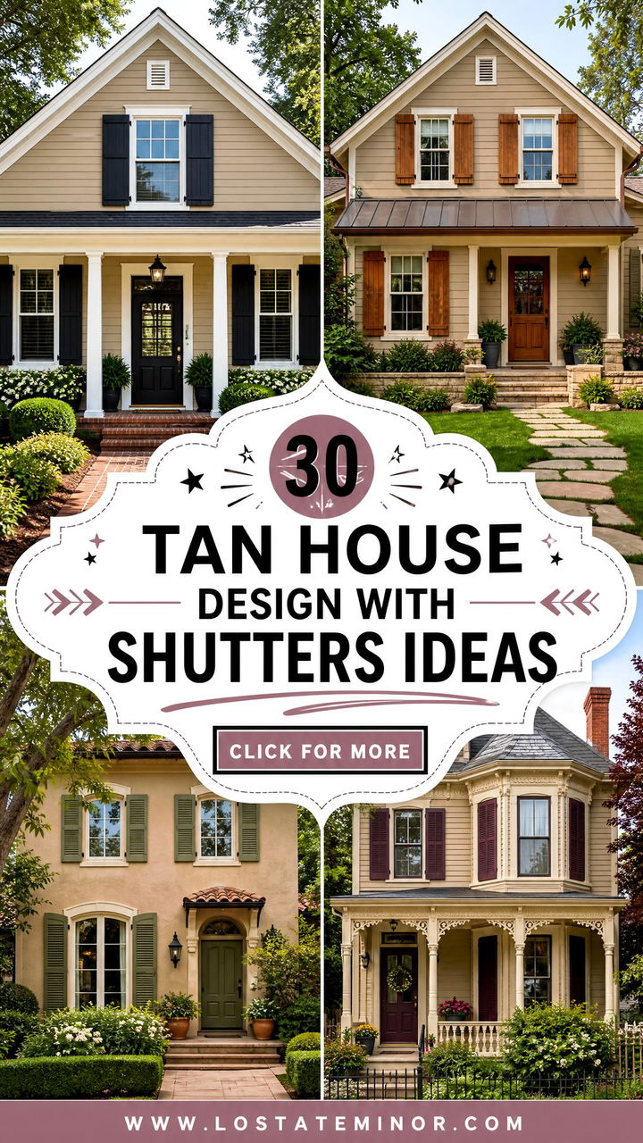 30 Tan House Design With Shutters Ideas for Timeless Curb Appeal - 30 Tan House Design With Shutters Ideas for Timeless Curb Appeal