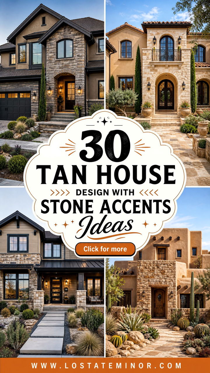 30 Tan House Design With Stone Accents Ideas for Elegant Style - 30 Tan House Design With Stone Accents Ideas for Elegant Style