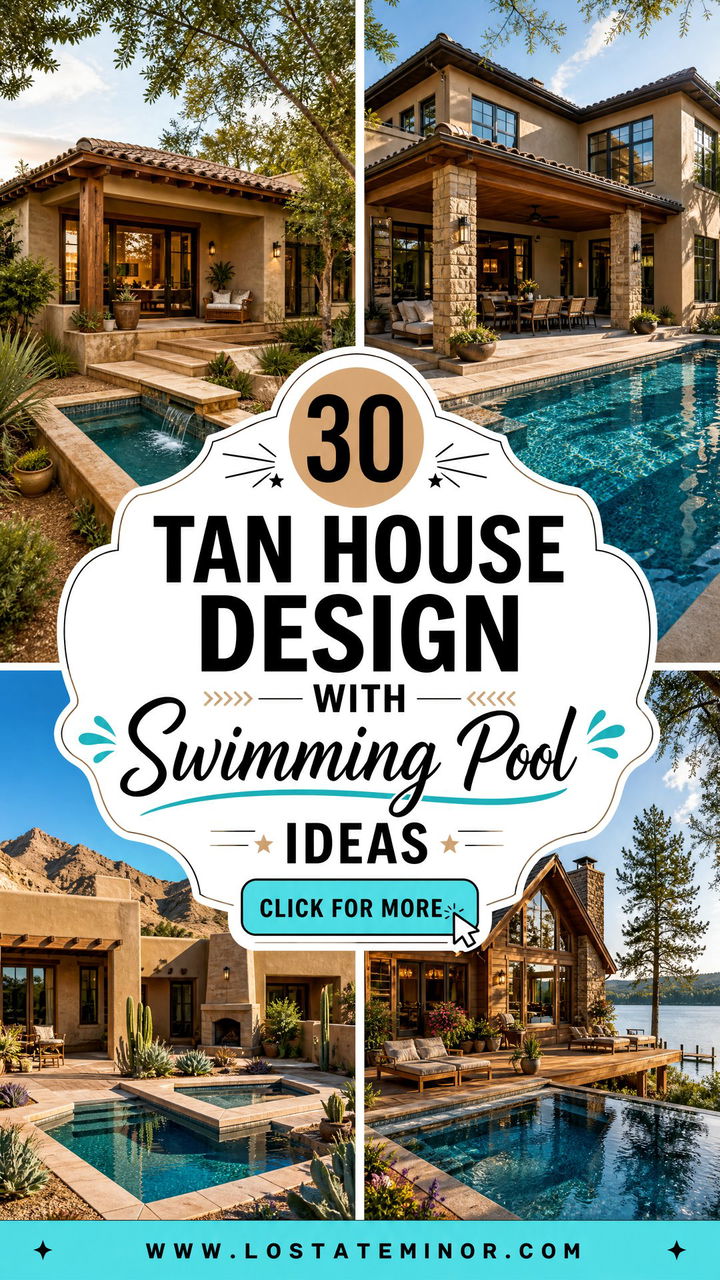 30 Tan House Design With Swimming Pool Ideas for Backyard Bliss - 30 Tan House Design With Swimming Pool Ideas for Backyard Bliss