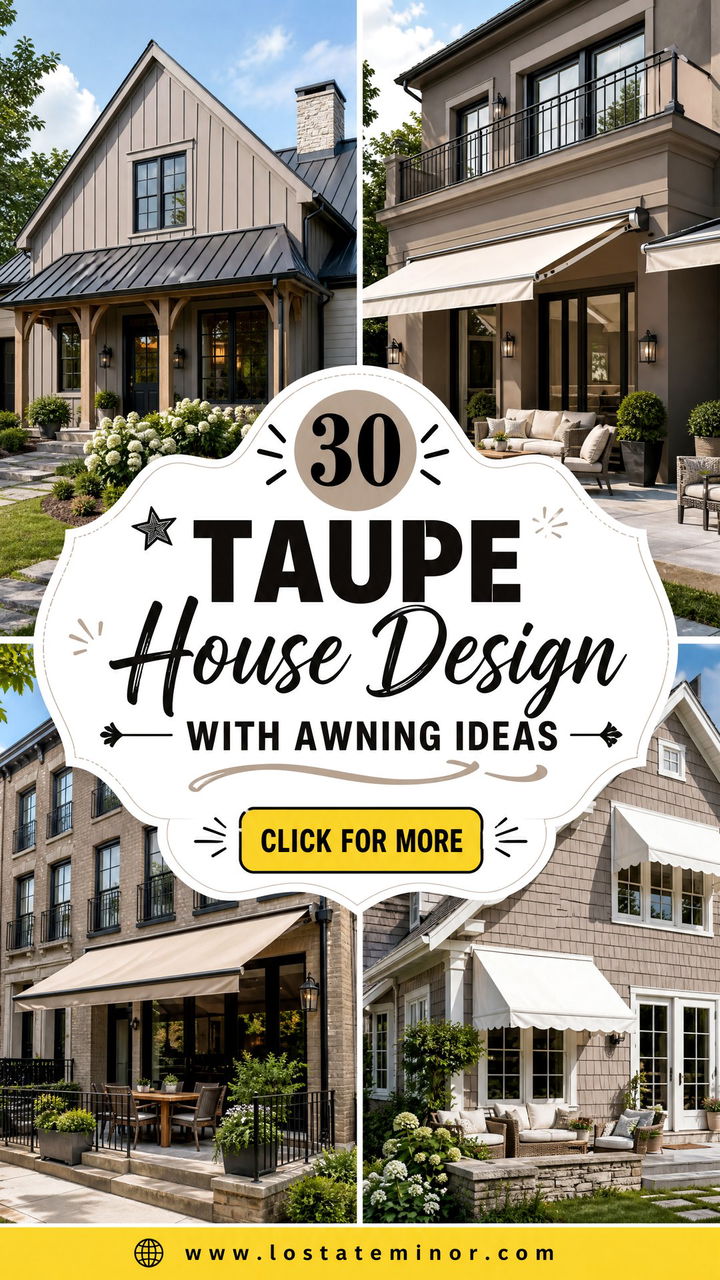 30 Taupe House Design With Awning Ideas Fresh Curb Appeal - 30 Taupe House Design With Awning Ideas: Fresh Curb Appeal