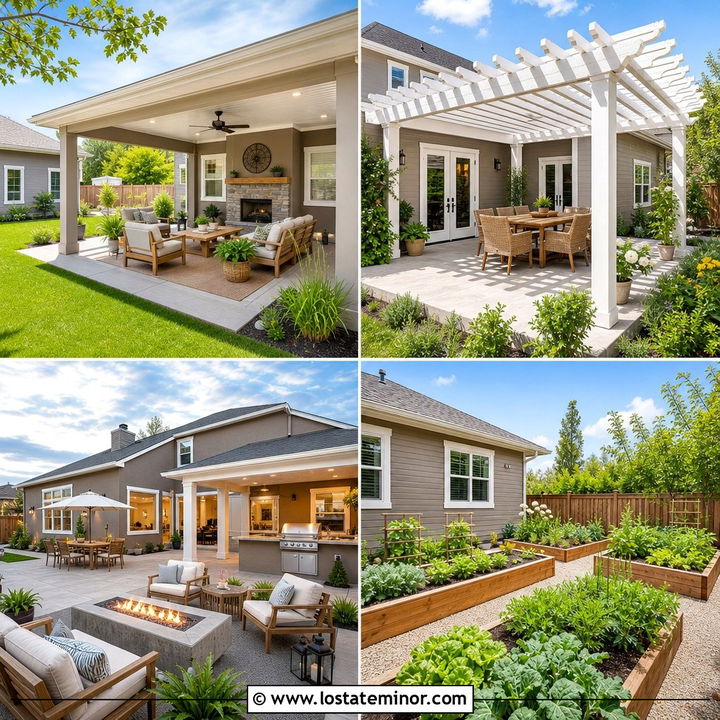 30 Taupe House Design With Backyard Ideas: Cozy Outdoor Retreat