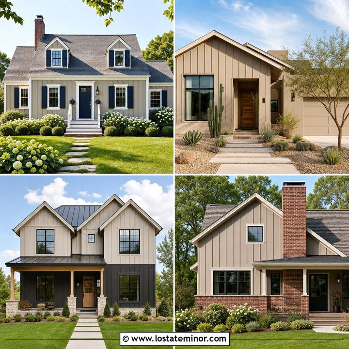 30 Taupe House Design With Board and Batten Ideas: Fresh Looks