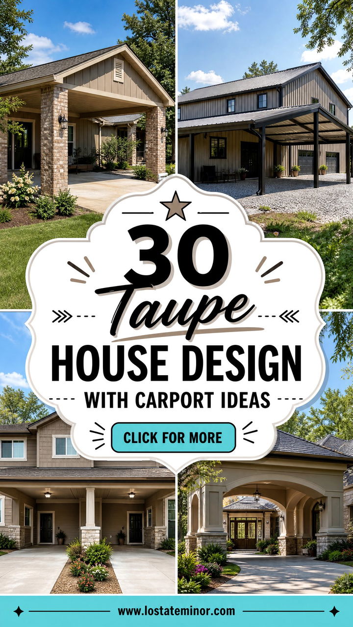 30 Taupe House Design With Carport Ideas Smart Curb Appeal - 30 Taupe House Design With Carport Ideas: Smart Curb Appeal