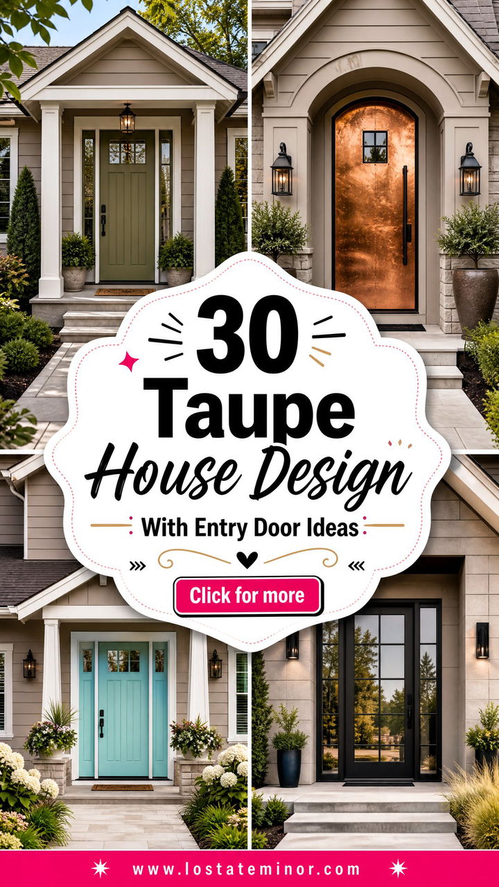 30 Taupe House Design With Entry Door Ideas Warm Curb Appeal - 30 Taupe House Design With Entry Door Ideas: Warm Curb Appeal