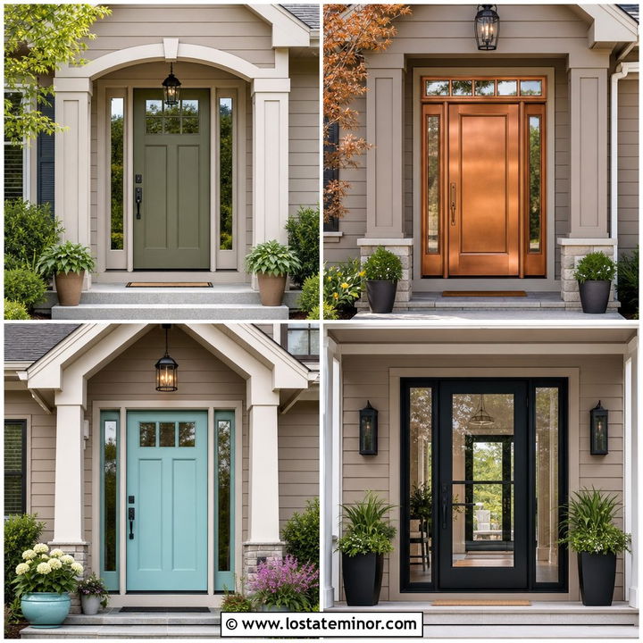 30 Taupe House Design With Entry Door Ideas: Warm Curb Appeal