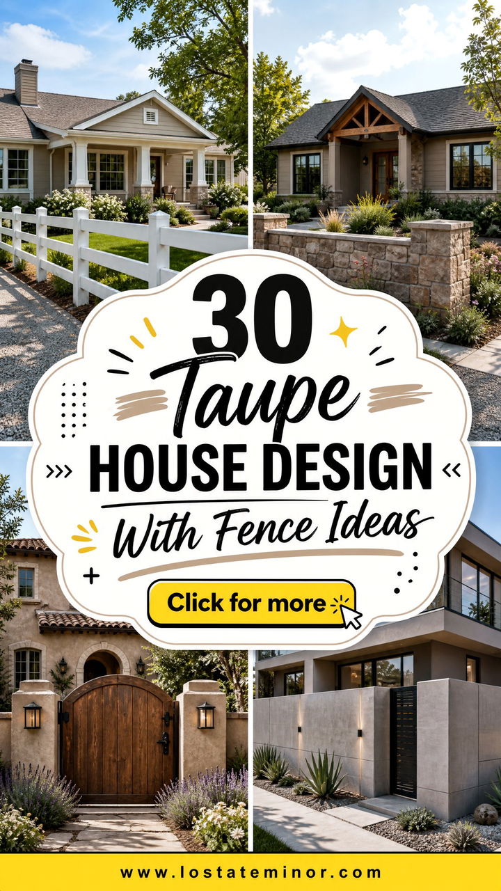 30 Taupe House Design With Fence Ideas Polished Curb Appeal - 30 Taupe House Design With Fence Ideas: Polished Curb Appeal
